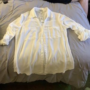 White button up blouse